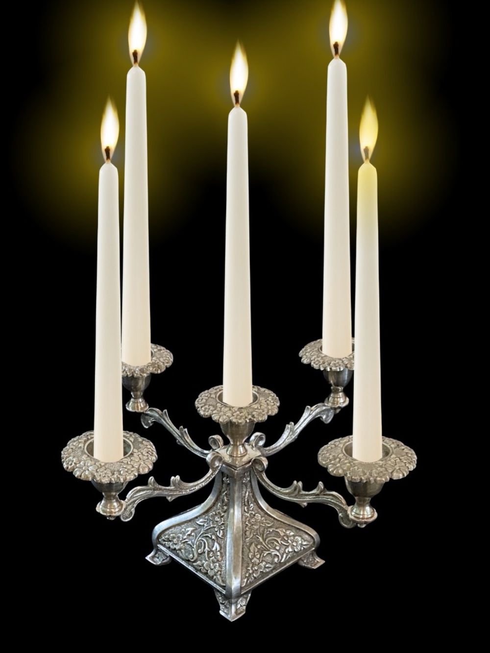 Vintage set of Candelabras  Ornate Silver design